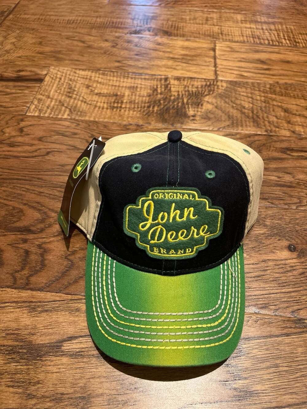John Deere Original Brand Patch Snapback Hat with Nothing Runs Like A Deere Embr